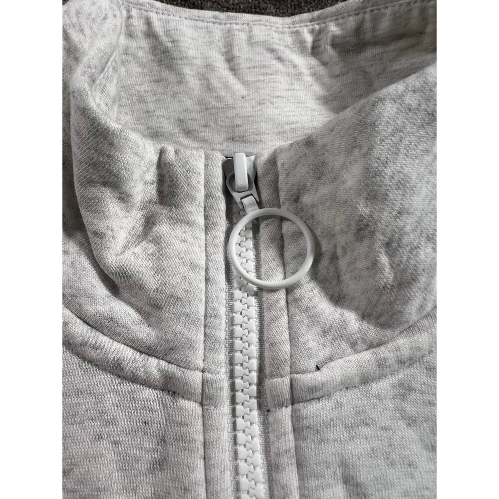 Nike Air Women’s 1/2 Zip Long Sleeve Gray Crop Top CV8578-051 Size Small - Picture 7 of 12
